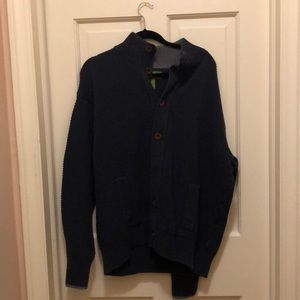 Orvis chunky navy blue sweater